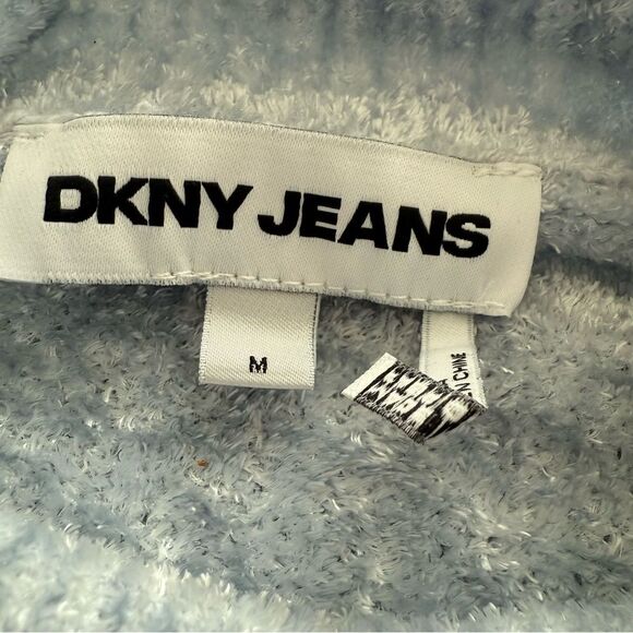 DKNY Jeans Blue Mock-neck Chenille Sweater Raglan Sleeves NWT - Picture 4 of 8